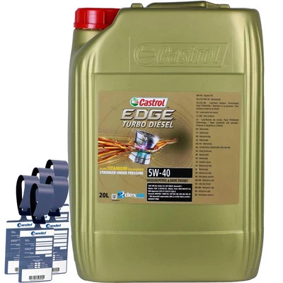 20L CASTROL EDGE TITANIUM 5W40 for VW 505.00/01 MB 226.5 229.51 FORD M2C917-A - Image 1 of 4