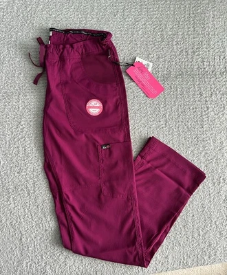 Koi Lite Scrub Pants Women’s Small Tall ST Raspberry Peace Slim Stretch Nursing - Image 1 of 4