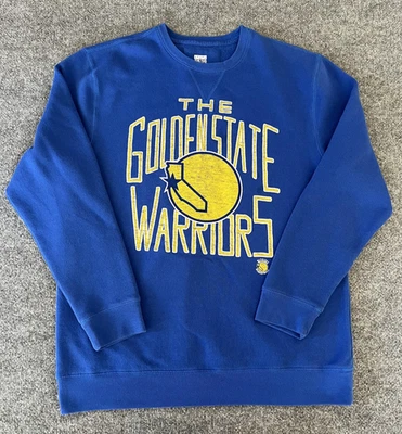 Golden State Warriors Sweatshirt Mens XL Blue NBA Basketball Crewneck Pullover - Image 1 of 4