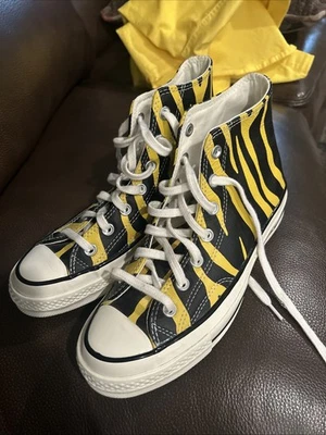 Converse Chuck 70 Hi Vivid Negro Sulfer Cebra Estampado Cuero Hombre 6 Mujer’s 8 Foto 1 de 4