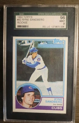 1983 Topps #83 Ryne Sandberg novato RC Cubs SGC 9 96 como nuevo Foto 1 de 2