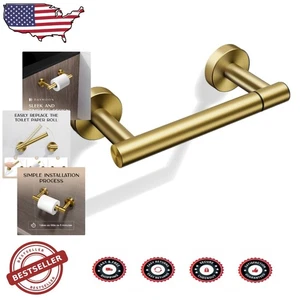 Durable Gold Toilet Paper Holder - Brushed Finish, Easy Install, Bathroom Decor - Picture 1 of 9