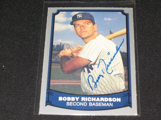 BOBBY RICHARDSON YANKEES PACIFIC LEGEND SIGNED AUTOGRAPH VINTAGE BASEBALL CARD - Image 1 of 1