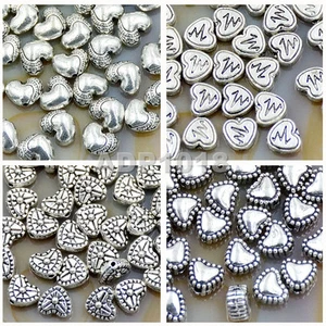 50Pcs Tibetan Silver Heart Metal Pendant Connector Space Charm Beads Hallazgos - Imagen 1 de 6
