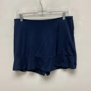 Cabi #6195 Navy Ponte Knit Stretch Front Slit Side Zip Active Golf Cart Skort 6 - Picture 1 of 6