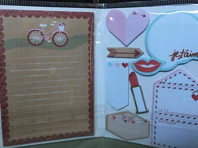 Valentine's Day Sticky Notes Wallet Recollections 8-20 Sheets New ❤️ 👄 🚲 New - Image 1 of 4