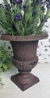 Cast Iron Urn French Provincial Vase Rustic Garden Planter Aust. Made 21cm Rust