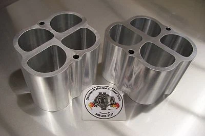 Fits Weiand 5981WND Hi-Ram Tunnel Ram Aluminum Spacer Riser BBC 502 454 427 4"  - Image 1 of 4