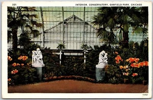 1929 Interior Conservatory Garfield Park Chicago Illinois IL Posted Postcard - Picture 1 of 2
