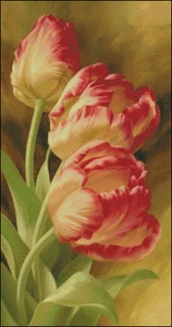 Needlework Crafts Full Embroidery DIY Counted Cross Stitch Kits 14 ct - Tulips I - Picture 1 of 5