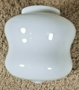 Vintage White Glass Enclosed Lamp Shade Globe 6" Curvy Hourglass W/rounded Tip - Picture 1 of 6