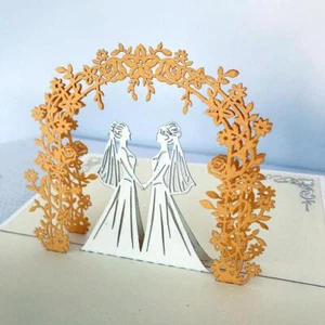 Two Brides Wedding Pop Up Card - Picture 1 of 3