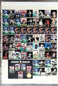 UNCUT SHEET DEREK JETER RC BABE RUTH TY COBB SATCHEL PAGE LOU BROCK JIM PALMER