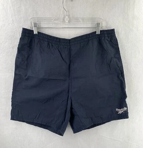 Reebok Active Shorts Black Mens Medium Mesh Lined Logo 28x4.5 Vintage - Picture 1 of 10