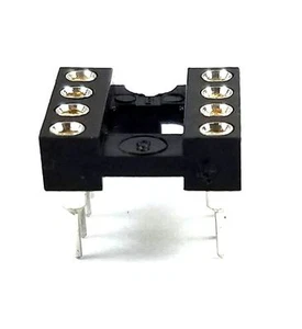 20 Stück DIP-8 IC-Buchsen bearbeitet Rund Kontaktstifte Löcher Teilung 2,54 mm DIP8 DIP 8 - Bild 1 von 6
