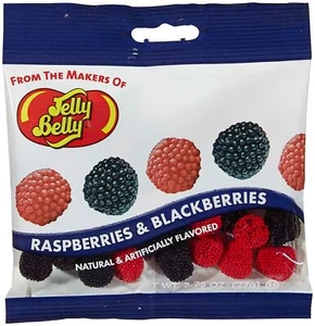 RASPBERRIES AND BLACKBERRIES - Jelly Belly Candy-1 case of 12 BAGS-BEST PRICE - Picture 1 of 3