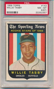 1959 Topps Willie Tasby (Rookie Card) (#143) PSA8(Stain) PSA - Picture 1 of 2