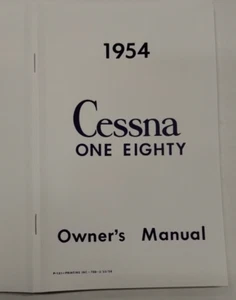 Cessna 1954 Modelo 180 Manual del Propietario-Reproducción - Imagen 1 de 24