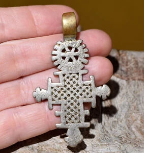 Antigua moneda cruz iglesia cristiana copta ortodoxa etíope colgante de plata - Imagen 1 de 9