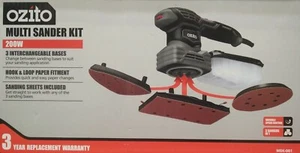 Ozito 3in1 Multi-Sander Kit Interchangeable Detail, Orbital & Rectangular Sander - Picture 1 of 1