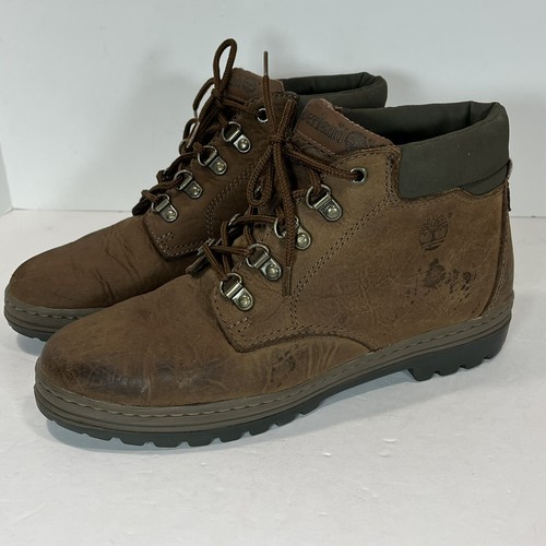 Stivali da trekking vintage Timberland donna taglia 8 marrone verde esercito nabuk scamosciati outdoor