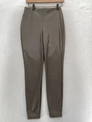 Leggings Express de cuero sintético para mujer pequeños marrones elásticos ajustados al tobillo Foto 1 de 4