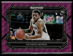 2023-24 PANINI PRIZM DRAFT PICKS PURPLE WAVE KEYONTE GEORGE RC BAYLOR BEARS #47