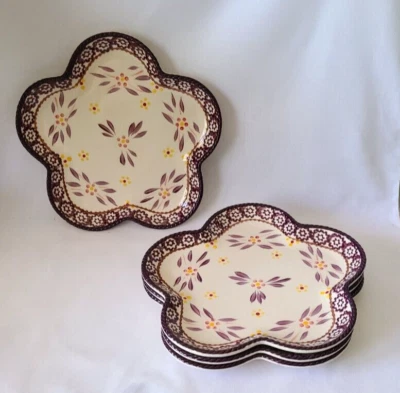 CUATRO Tentaciones por Tara Viejo Mundo Berenjena Almuerzo Postre Platos Forma Flor Foto 1 de 4