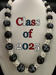 Collana Lei Hawaiana Kukui Noce Lei con Conchiglie Mongo Classe 2025 Laurea - Foto 1 di 5