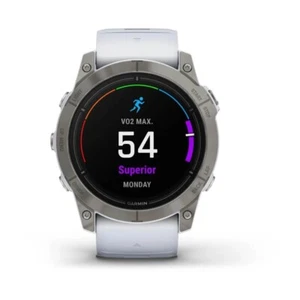 Garmin epix 2X Pro Sapphire Edelstahlgehäuse grau Silikonarmband weiß - Neu - Bild 1 von 5