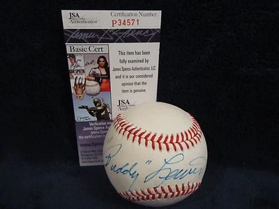 Buddy Lewis (D 2011) Autographed OAL (Brown) Baseball – JSA Cert - Image 1 of 4