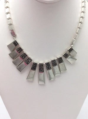 $85 Kenneth Cole Nueva York "City Scape" Pave Geométrico Palo Collar 715B/25a Foto 1 de 4