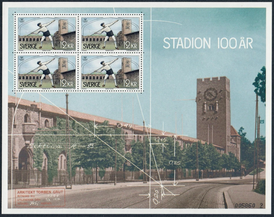 SUECIA. 2012. 48 Kr. Juegos Olímpicos Suecos de Oro. VF MNH (SS23) Foto 1 de 1