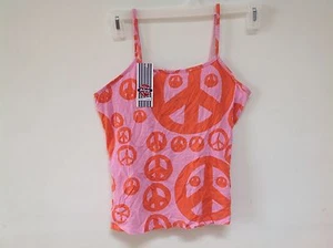 Spärlich NWT Schlaf Hemd Kleid Pyjama neues Top Pyjama neu Orange Rosa Frieden Kleine S - Bild 1 von 2