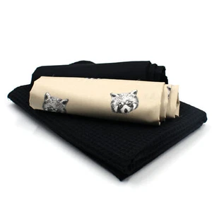 Waffelstoff Set + 2x  Baumwollstoff je 0,5m x 1,5m Stoffpaket Panda Set46 - Bild 1 von 7