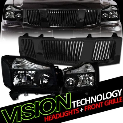 Faros negros para 04/05-07 Titan/Armada lámparas de estacionamiento NB + parrilla vertical Foto 1 de 2