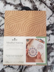 DMC Mindful Making Duo Cross Stitch Kit - Meditative Mandala Embroidery Flower - Picture 1 of 4