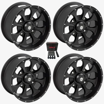 Pro Armor Knight 15x10 Wide Wheels Black Can-Am Defender (4) Foto 1 de 3