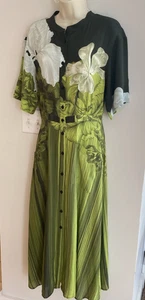THE KIT. Cobie Shirtdress Green Iris Size 0 Midi Excellent! - Picture 1 of 12