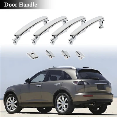 Juego de 4 manijas de puerta exterior exteriores delanteras traseras para Nissan Rogue 2008-2013 Foto 1 de 4