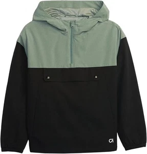 GapFit Boys Outerwear XL (12) Green Poly Blend Hooded 1/4 Zip Tech Anorak Jacket - Picture 1 of 1