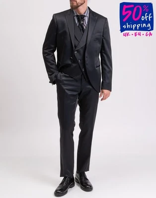 RRP €600 1911 LUBIAM CERIMONIA 4 Piece Tuxedo Suit IT54 US44 XXL Wool Blend  - Image 1 of 4