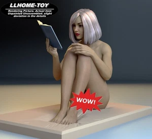 Ragazza libro lettura NSFW 1/24 1/10 1/6 stampa 3D model kit non dipinto GK minifigure - Foto 1 di 6