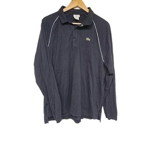 Lacoste Sport Long Sleeve Snap Button Polo Size 6 Navy Blue. Awesome Fire - Picture 1 of 8