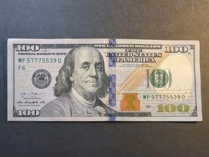 LUCKY 7 TRIPLE REPEATER FANCY SERIAL NUMBER 2013 $100 DOLLAR BILL - Picture 1 of 1