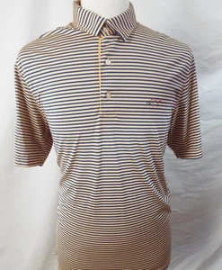 Polo golf uomo Greg Norman Play Dry taglia large righe arancioni - Foto 1 di 6