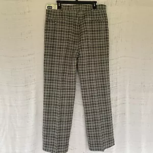 NWT Vintage Haggar Plaid Gray/Tan Slacks Size 36x34 Made in USA - Picture 1 of 8