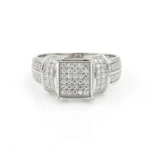 925 Sterling Silver CZ Pave Setting Engagement /Promise Ring - Bild 1 von 7