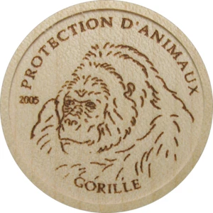 CONGO 10 Francs 2005 World's 1st Legal Tender Wooden Coin 'Gorilla' Mtg.2,000 - Picture 1 of 2