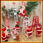 Funny Santa Climbing Ladder with Music Fireplace Home Decor Christmas Decoration